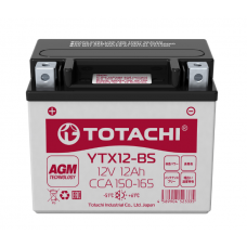 Аккумулятор TOTACHI 12v/12Ач Мото YTX12-BS AGM