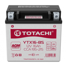 Аккумулятор TOTACHI 12v/16Ач Мото YTX16-BS AGM