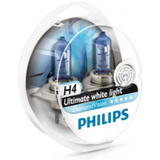 Лампа PHILIPS H4 12в 55w Diamond Vision 5000k 2шт