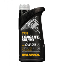 7722 MANNOL LongLife 0w20  508/509 C5,SP синтетика  1л (мотор.масло)